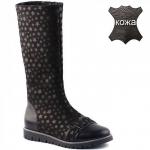 19СМФ 66193 Ш черн принт Сапоги зима для девочек (32-37)/6