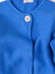 Кардиган вязаный для девочки на одной пуговице с люрексом, рукав 3/4, темно-голубой
