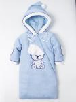 Конверт для новорожденного с капюшоном, мишка, голубой