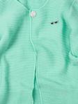 Кардиган вязаный для девочки на одной пуговице, рукав 3/4, брошь очки, мятный