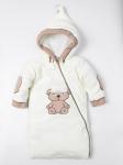 Конверт для новорожденного с капюшоном, мишка, кремовый