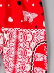 Бриджи для девочки, сердечки, бабочки, красный