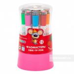 "Цветик" Фломастеры со штампом, 12 цветов, пластиковый пенал