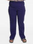 Брюки с карманами, прямые, из вискозы с эластаном, темно-синие
