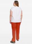 Брюки с карманами, прямые, из вискозы с эластаном, терракотовые
