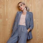 Жакет  лен полоска на полуподкладе (Б-113-8)