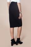 Юбка-карандаш из плотного гладкого джерси с кожаным кантом на месте пояса, D46.046