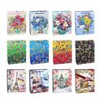 Пакет подарочный, высококачеств.бумага, глиттер, тиснение фольгой, 26х32х10см, 12 дизайнов, арт.2