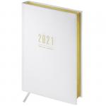 Ежедневник датированный 2021г., A5, 176л., кожзам, OfficeSpace Dallas, белый, Ed5v_31475
