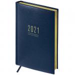 Ежедневник датированный 2021г., A5, 176л., кожзам, OfficeSpace Dallas, синий, Ed5v_31469