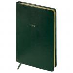 Ежедневник датированный 2021г., A5, 176л., кожзам, OfficeSpace Windsor, зеленый, Ed5v_31489
