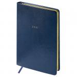 Ежедневник датированный 2021г., A5, 176л., кожзам, OfficeSpace Windsor, синий, Ed5v_31483