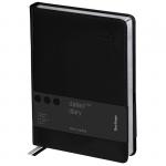 Ежедневник датированный 2021г., А4-(B5), 184л., кожзам, Berlingo Silver Pristine, сер. срез, черны, DD1_82401