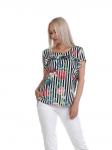 БЛУЗКА МА260 ЦВЕТНАЯ ПОЛОСКА