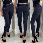 Джеггинсы с лейблом черно-серые AN123