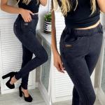 Джеггинсы с лейблом черно-серые AN123