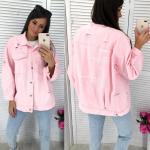 Джинсовая куртка с принтом на спине LE