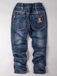 Джинсы на резинке для мальчика, нашивка R, темно-синий