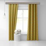 Штора Блэкаут печать white Childlike 0008 золото 145*260