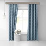 Штора Блэкаут печать матовый Forms 0105 голубой 145*260