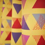 Штора Блэкаут печать матовый Paint forms 0106 желтый мульти 145*260