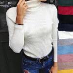 Джемпер  Женский 3003 "Высокий Ворот Мелкая Лапша"  Белый