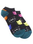 Короткие носки "Питомцы" Котик Чёрные