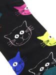 Короткие носки "Питомцы" Котик Чёрные