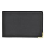 Визитница карманная, на 40 визиток, 1 ряд, 120x70 мм, кожзам, черный цв., с металлич. уголк., KOH-I-NOOR