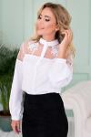 Блузка с кружевом цвет белый (Б-33-2)