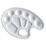 Палитра, 10 ячеек, пластик, овальная, 225х165х3, белый цв., ЛУЧ, №1