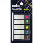 Блок-закладка с липким слоем, разм. 12х45 мм, пластик., 5 закл. по 20 листов, знаки