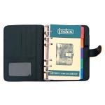 Бизнес-органайзер, 1 отд., 145х110 мм, кожзам, оранжевый цв., на кнопке, INDEX, FUSION