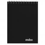 Блокнот INDEX, серия Office classic, на гребне, черный, кл., ламиниров. обл., ф. А6, 40 л.