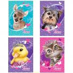 Блокнот  ACTION! ANIMAL CLUB, на скрепке, кл., мелован.обл., ф. А7, 40 л., 4 дизайна