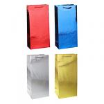 Пакет подарочный, вензеля, высококачественная бумага, тиснение фольгой, 17х35х9 см, 4 цвета