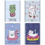 Блокнот ACTION! КОТИКИ, на скрепке, кл., мелован. обл., ф. А6, 40 л., 4 дизайна