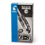 Ручка гелевая с грипом PILOT G-3, ЧЕРНАЯ, корпус прозрачный, 0,38мм, линия 0,2мм, BLN-G3-38