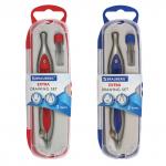 Готовальня BRAUBERG "Extra", 2 предмета (циркуль 120мм, грифель), в пенале, 210684