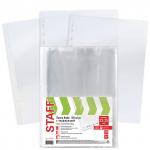 .Папки-файлы перфорированные ЭКОНОМ, А4, STAFF, КОМПЛЕКТ 100 шт., гладкие, 22 - 25 мкм, 227374