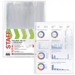 .Папки-файлы перфорированные ЭКОНОМ, А4, STAFF, КОМПЛЕКТ 100 шт., гладкие, 22 - 25 мкм, 227374