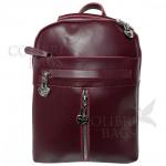 Кожаный рюкзак-сумка INDIKA CASUAL. Ежевичный.