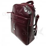 Кожаный рюкзак-сумка INDIKA CASUAL. Ежевичный.