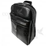 Кожаный рюкзак-сумка INDIKA CASUAL. Черный.