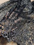Гипюр макраме 4161 черный/принт серебро