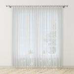 Штора Тюль лен печать Village 0020 синий 145*260