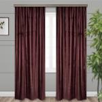 Комплект портьер Вельвет однотонный бордо 135*260 2 шт.