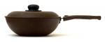 Сковорода - ВОК 24 см съемная ручка крышка Браун