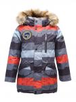Зимняя куртка для мальчика M222 СЕРО-ОРАНЖЕВЫЙ