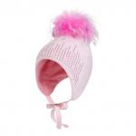 Шапка со стразами и помпоном AN-5891